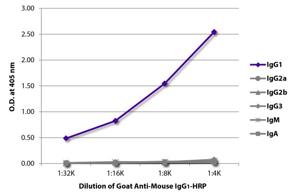 Abbildung: Ziege IgG anti-Maus IgG1 (Fc)-HRPO, MinX keine