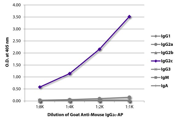 Abbildung: Ziege IgG anti-Maus IgG2c (Fc)-Alk. Phos., MinX keine