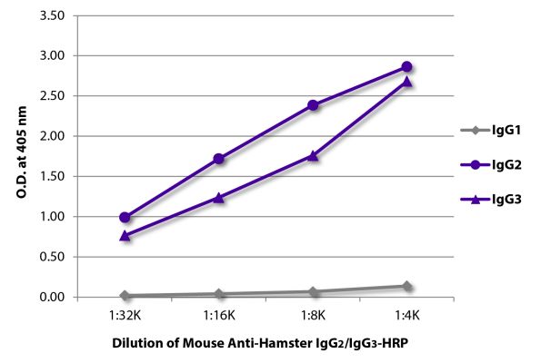 Abbildung: Maus IgG anti-Hamster armenisch IgG2 (Fc),IgG3 (Fc)-HRPO, MinX keine