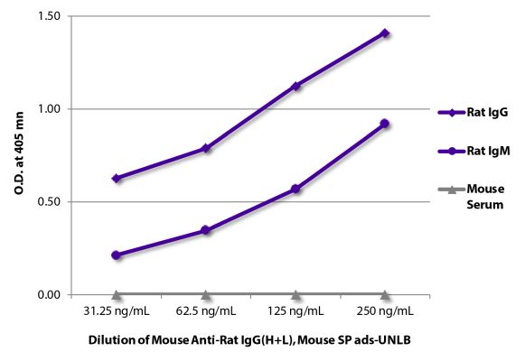 Abbildung: Maus IgG anti-Ratte IgG (H+L)-unkonj., MinX Ms