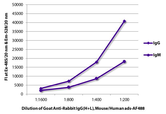 Abbildung: Ziege IgG anti-Kaninchen IgG (H+L)-Alexa Fluor 488, MinX Ms,Hu