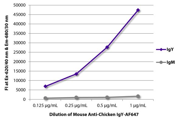 Image: Mouse IgG anti-Chicken IgY (H+L)-Alexa Fluor 647, MinX none